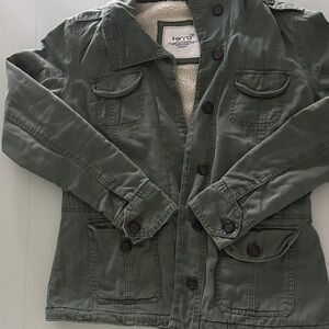 Jean Olive Button-Up Jacket